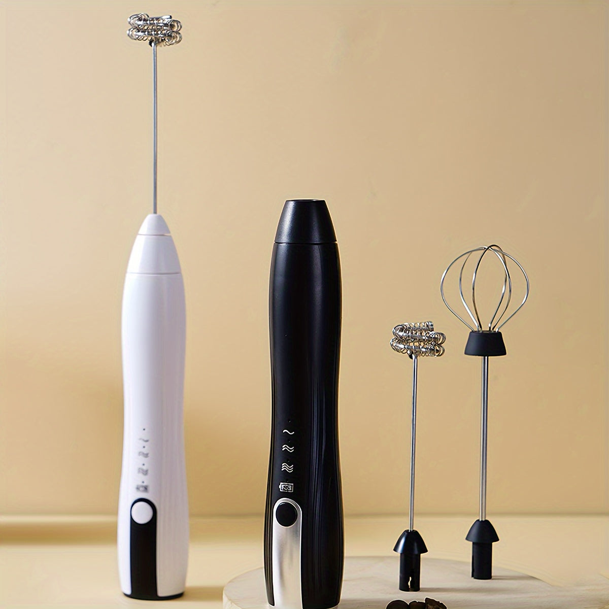 Electric Rechargeable Whisk for Eggs and Coffee, Double Head, 8000 RPM