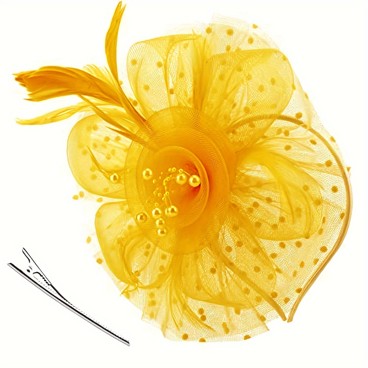 Ayollar uchun Vintage Chic Fascinator Shlyapa - Chiroyli Tarmoq Gul, Qush Tuxumlari va Klipli Boshband bilan 50-yillar va 60-yillar uslubida - Choy Partiyalari, Derby Kuni, To'ylar va Retro Yig'ilishlar uchun ideal