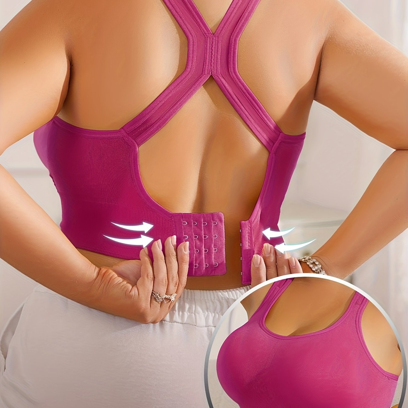 Plus-Size Women's Sports Bra Nylon Blend High Support Adjustable Straps