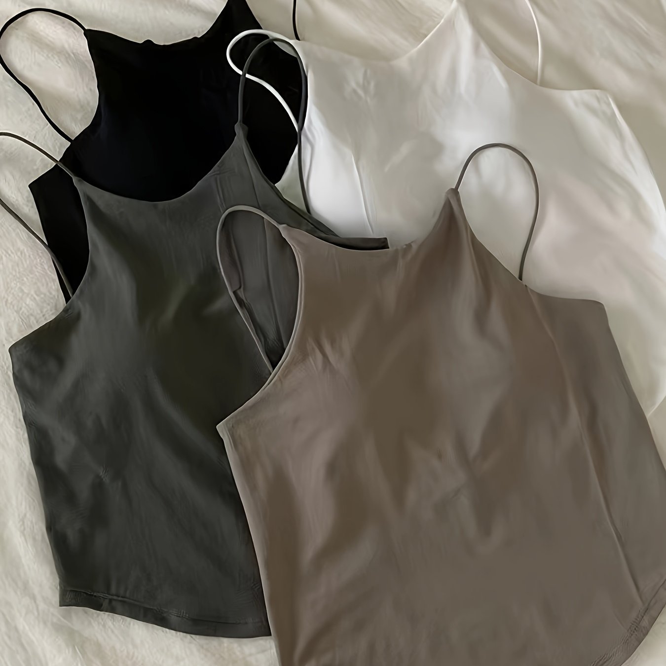 Women's Cami Tops with Built-In Bra Breathable Lightweight All-Season Support