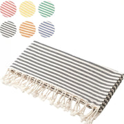 Turkish Cotton Beach Towel with Striped Pattern Quick-Drying and Absorbent for Beach Swimming Camping