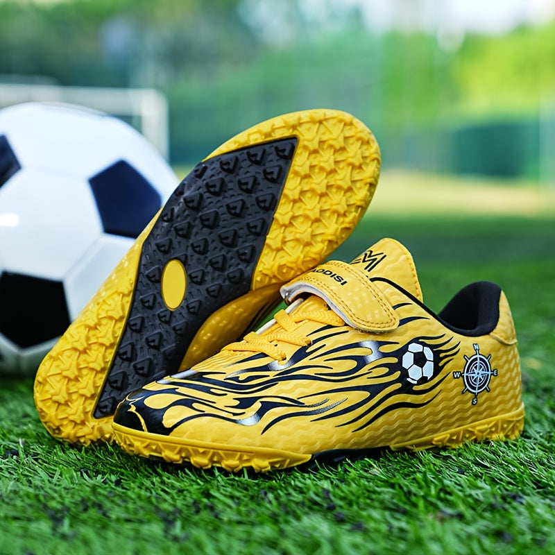 Boys' Breathable Non-Slip Soccer Shoes Blue White Geometric All-Season