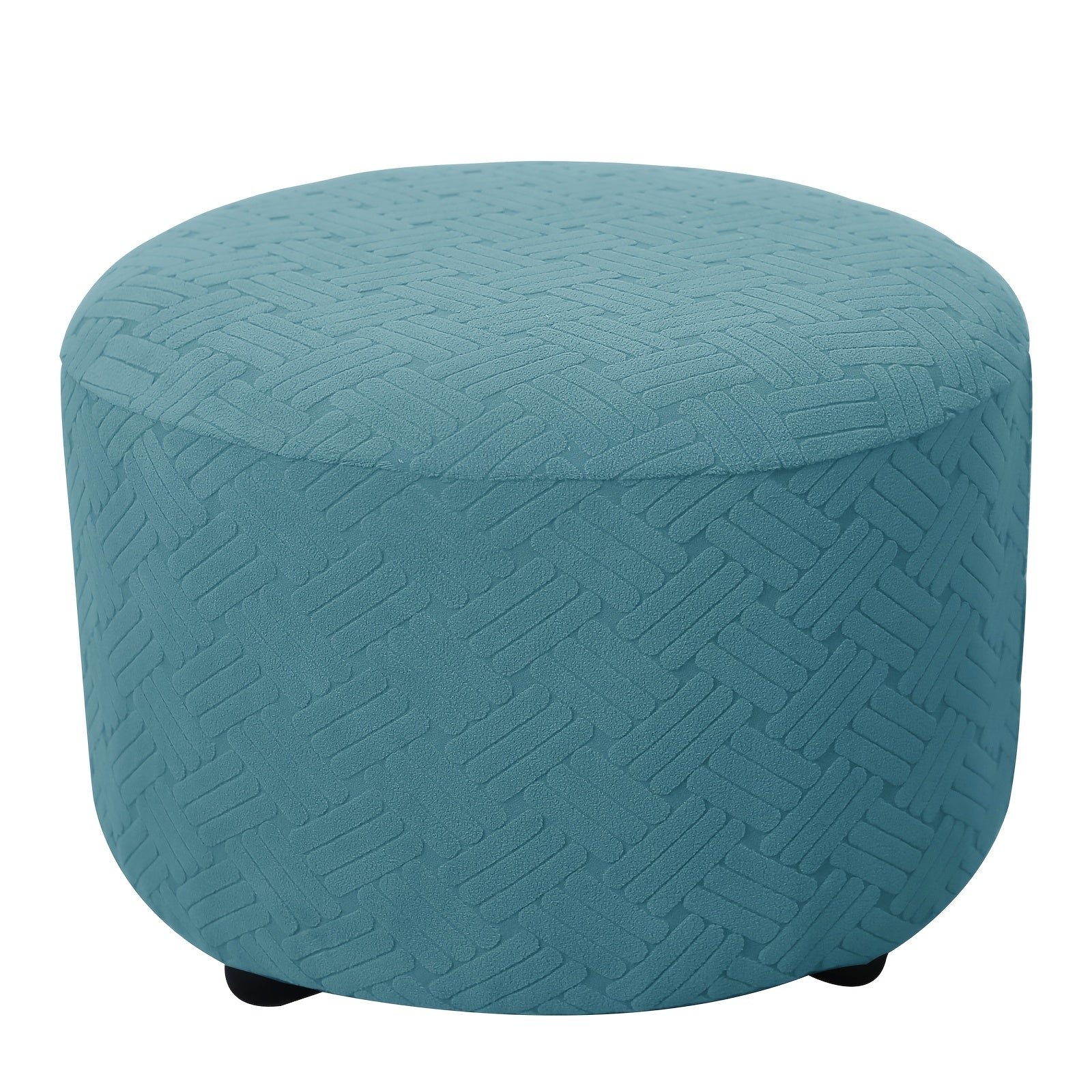 Круглая жаккардовая накладка на подставку для ног с высокой эластичностью, подходит для прихожей, гостиной и спальни. Антигрязевая, антипылевая и устойчивая к царапинам кошек и когтям собак. Изготовлена из 200 г клетчатой ткани, подходит для всех сезонов.