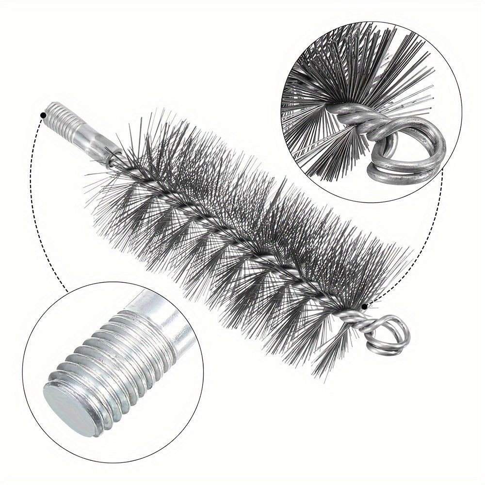 Set of 3 Stainless Steel Chimney Cleaning Brushes for Fireplace and Vent Ducts