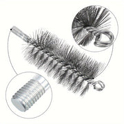 Set of 3 Stainless Steel Chimney Cleaning Brushes for Fireplace and Vent Ducts