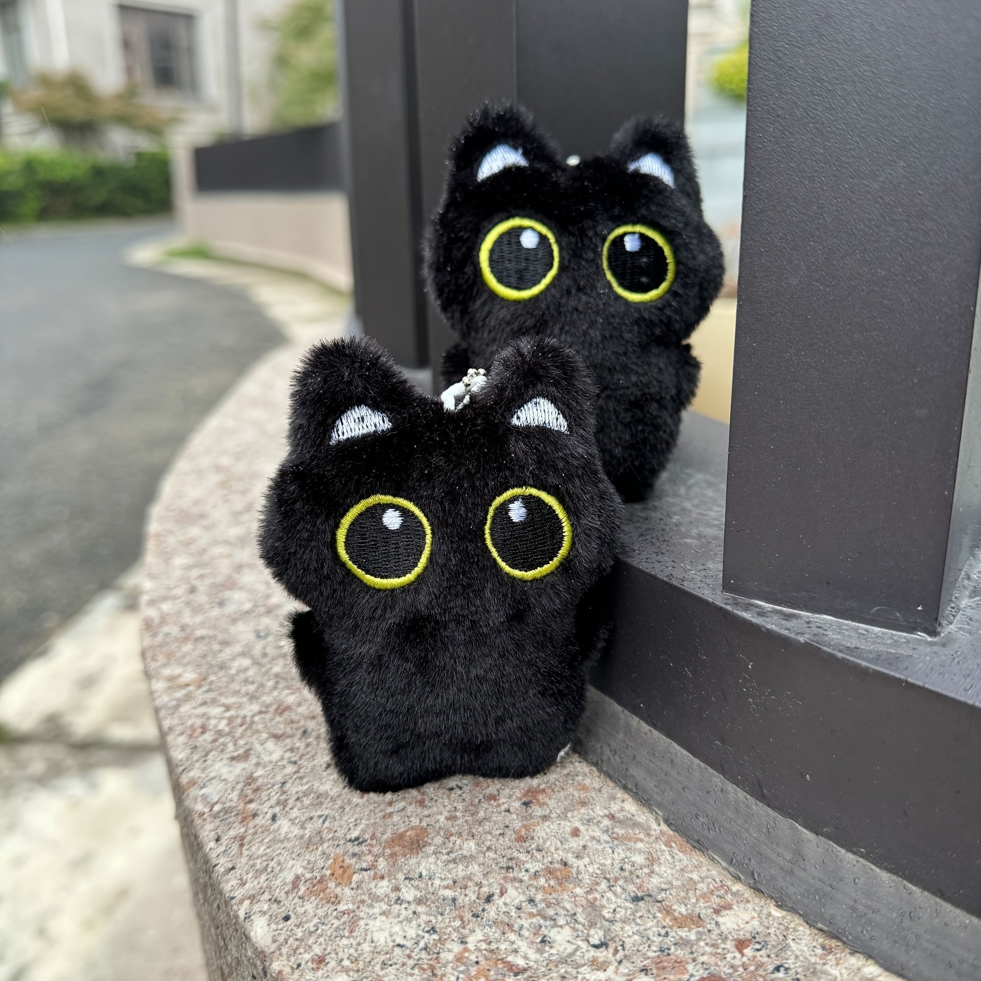 2-Pack Black Cat Plush Toys for Small Dogs Interactive Squeaky Durable Pet Toys