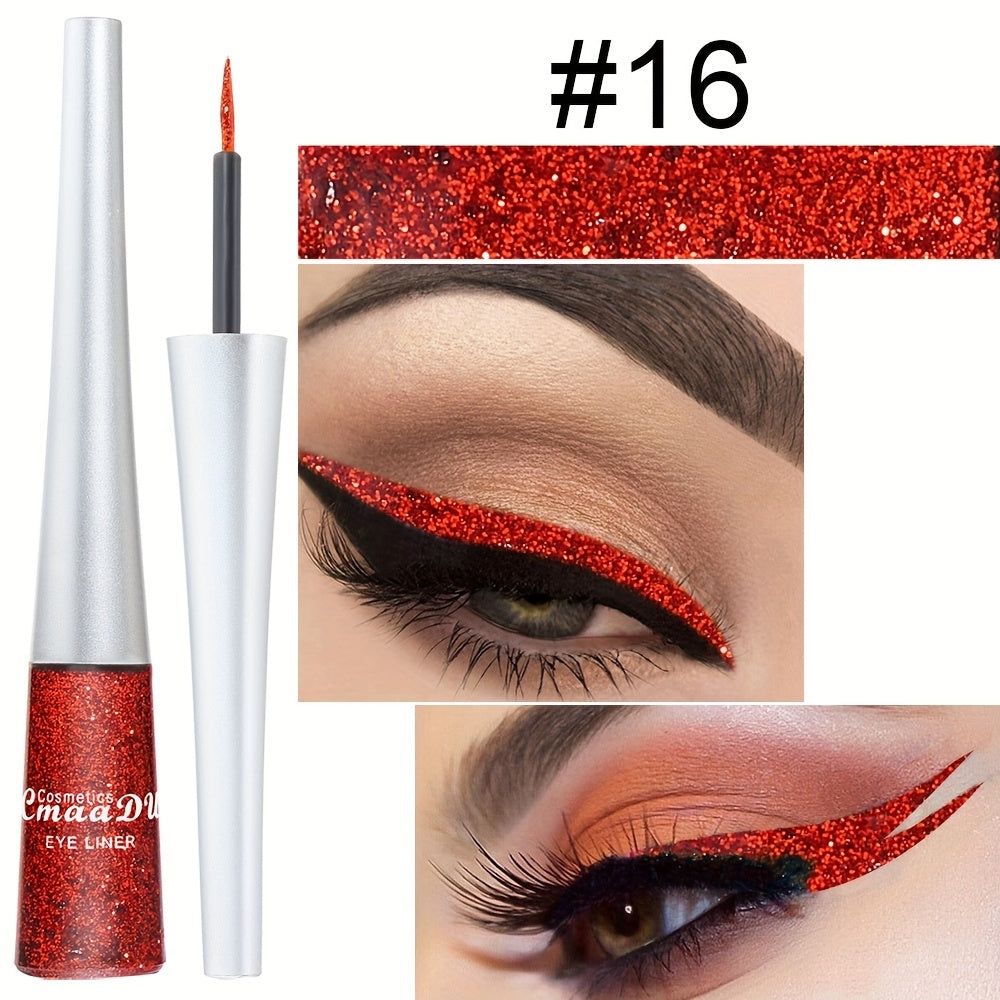 Women Glitter Liquid Eyeliner Stick 16 Colors Waterproof Long Wear