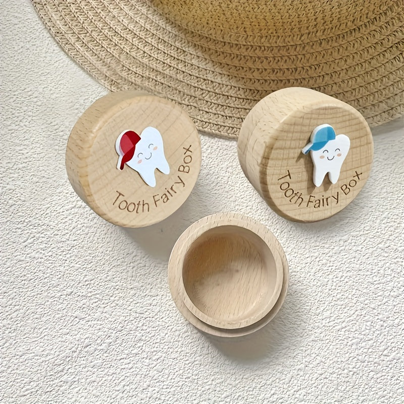 Yog'och tishlar uchun saqlash qutisi 3D esdalik, tushib qolgan tish uchun sovg'a, bolalar va kattalar uchun