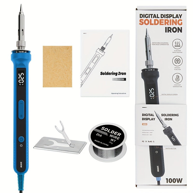 Набор из 4 цифровых паяльников с ЖК-дисплеем и регулируемой температурой 180-520°C для самостоятельных ремонтов