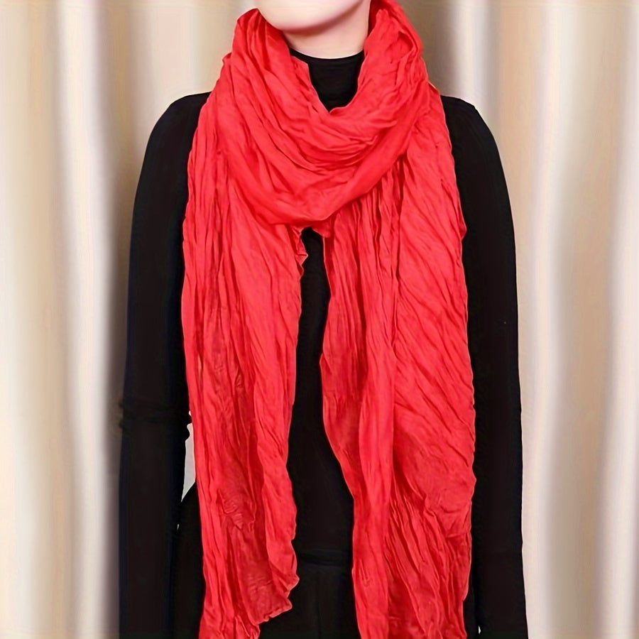 Ayollar uchun toʻliq rangli jun shalvar, qulay, katta toʻqilgan sharf, kuz-qish mavsumiga moʻljallangan, zamonaviy