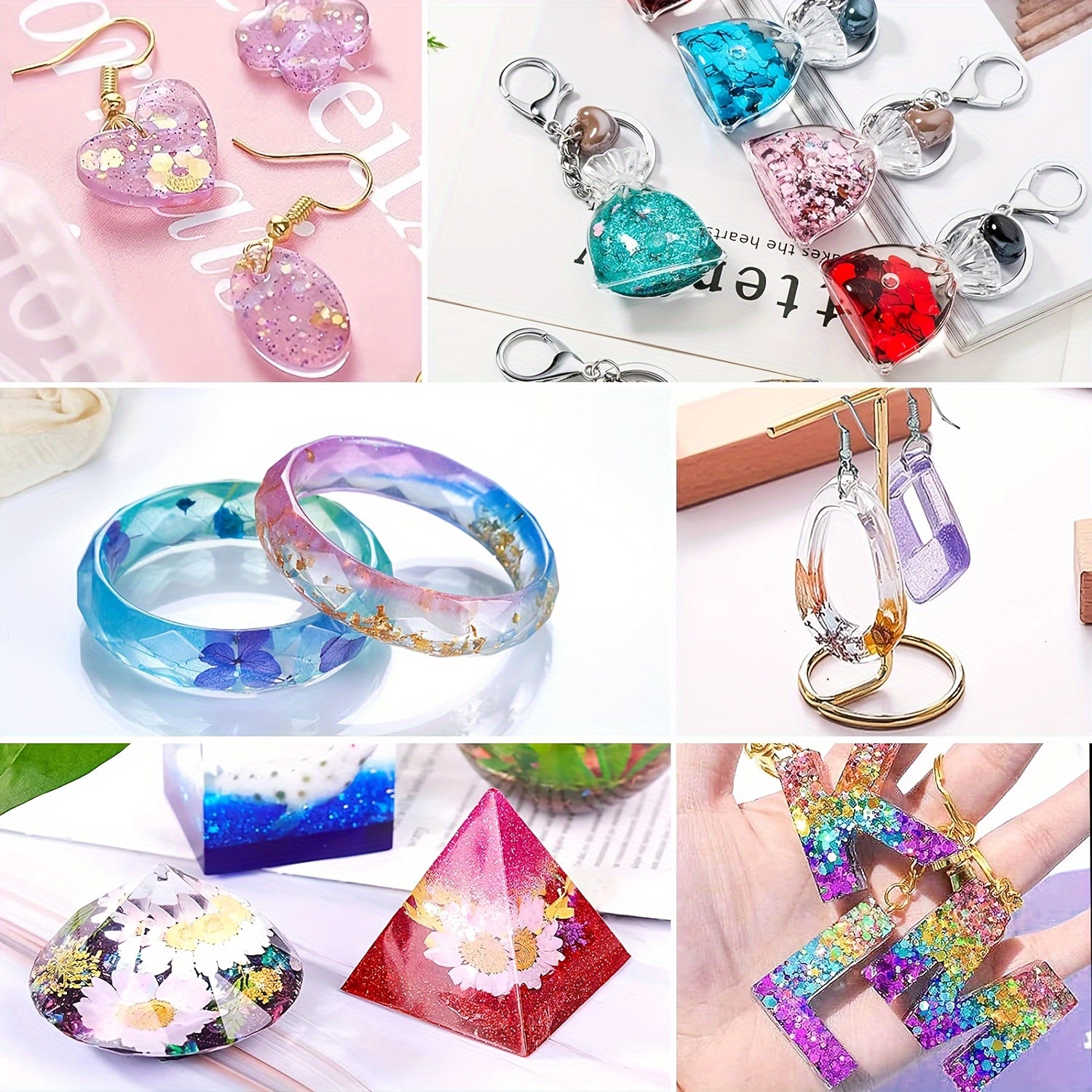 Beginner Epoxy Resin Kit with 512ml Clear Casting Resin and Colorful Glitter