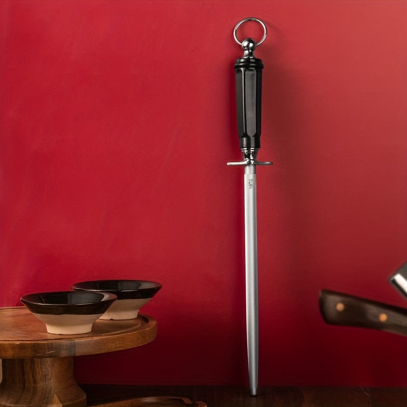 12-Inch Alloy Knife Sharpener with Fine Grit, Sturdy ABS Handle, Manual Kitchen Sharpening Tool