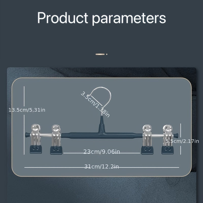 10 Premium Stainless Steel Pants Hangers with Adjustable Clips Heavy Duty No Slip