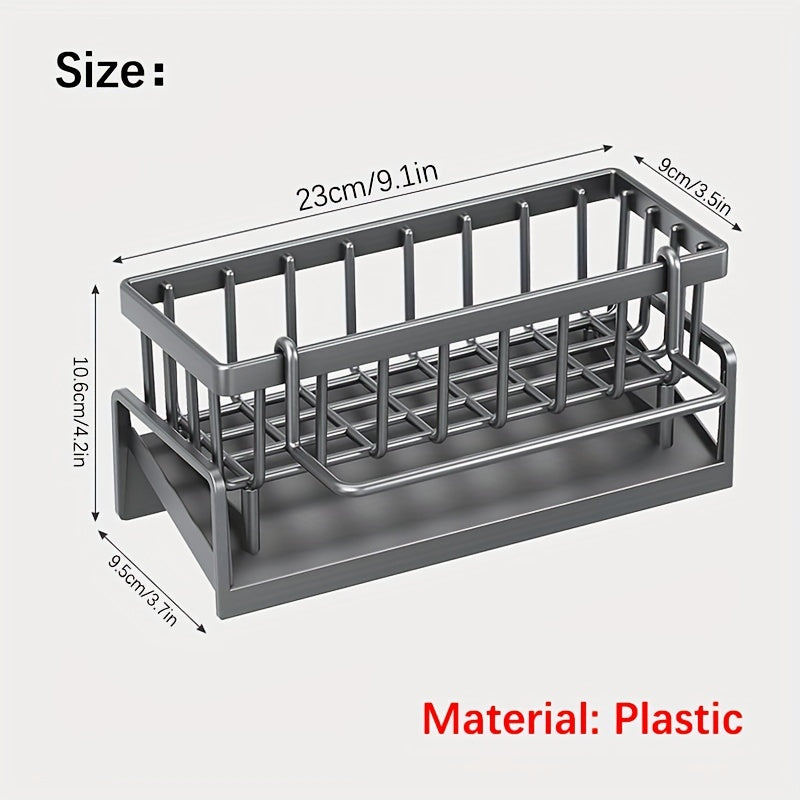 Cesta organizadora para fregadero de cocina con soporte para cepillo y portaspugantes