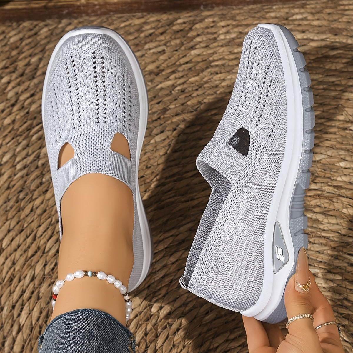 Women's Slip-On Casual Sneakers Breathable Mesh Soft Cushioned Insole