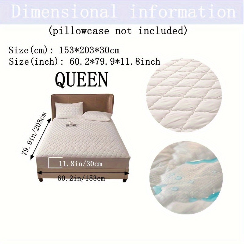 Waterproof Fitted Sheet with Geometric Embossed Pattern Deep Pocket Bed Sheet for Bedroom and Guest Room