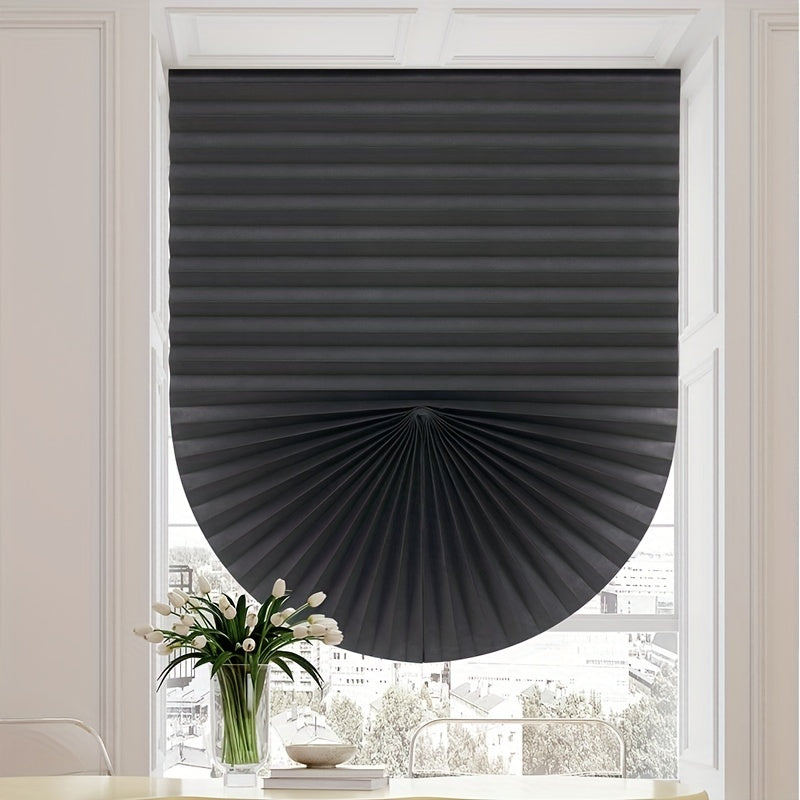 Blackout Door Curtain in Black or Coffee Brown Non-Woven Fabric Pleated Blinds for Kitchen Bathroom Living Room
