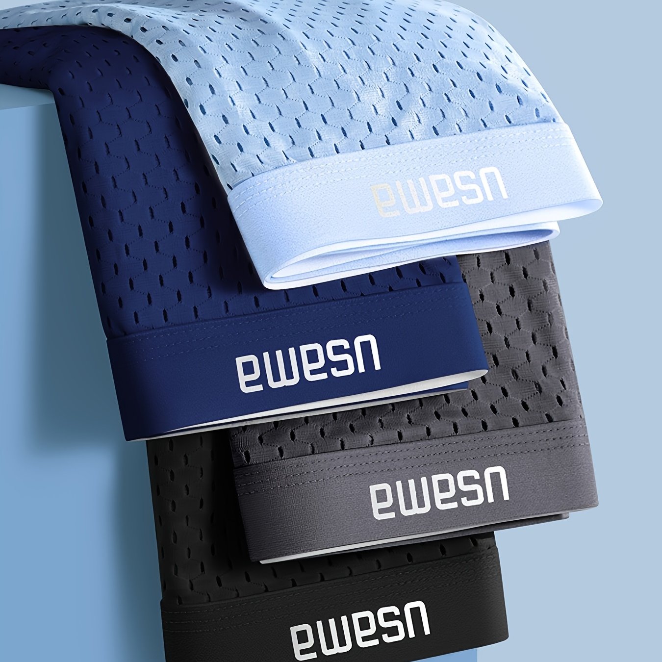 4 ta ultrin ingichka erkaklar uchun boxer ichki kiyimlari, sport va tasodifiy kiyim uchun nafas oladigan, cho'ziluvchan nylon materialidan tayyorlangan.