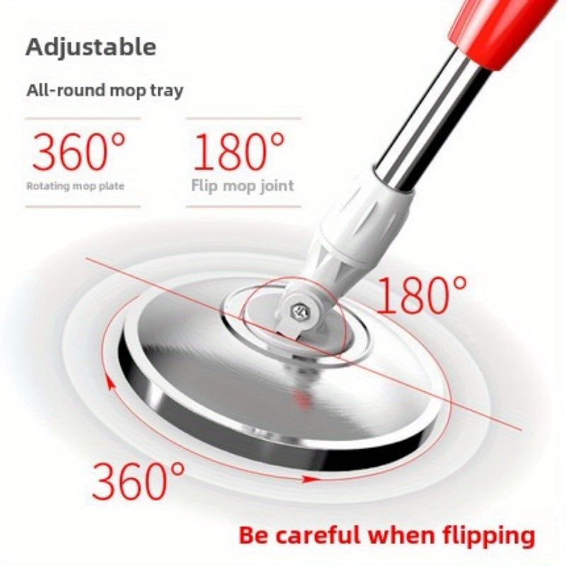 Mustahkam Plastik Ikki Haydashli Aylanma Mopa To'plami va Yuvish Chekasi - Samarali Yashash Xonasi, Yotoqxona va Polni Tozalash uchun Qo'l Bilan Ishlatish