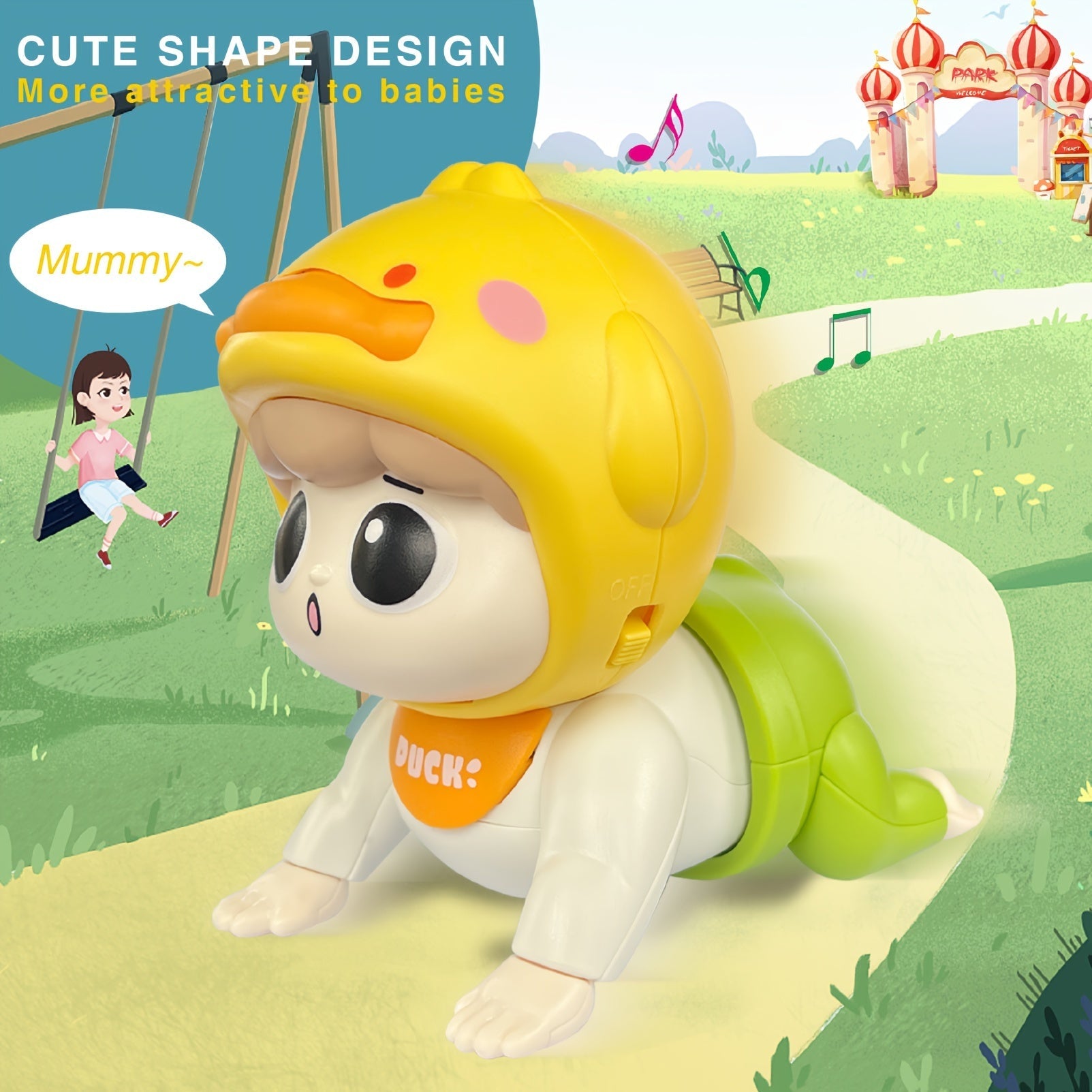 Baby Crawling Toy with Music Lights for 6 Months to 1 Year Vibrant Plastic