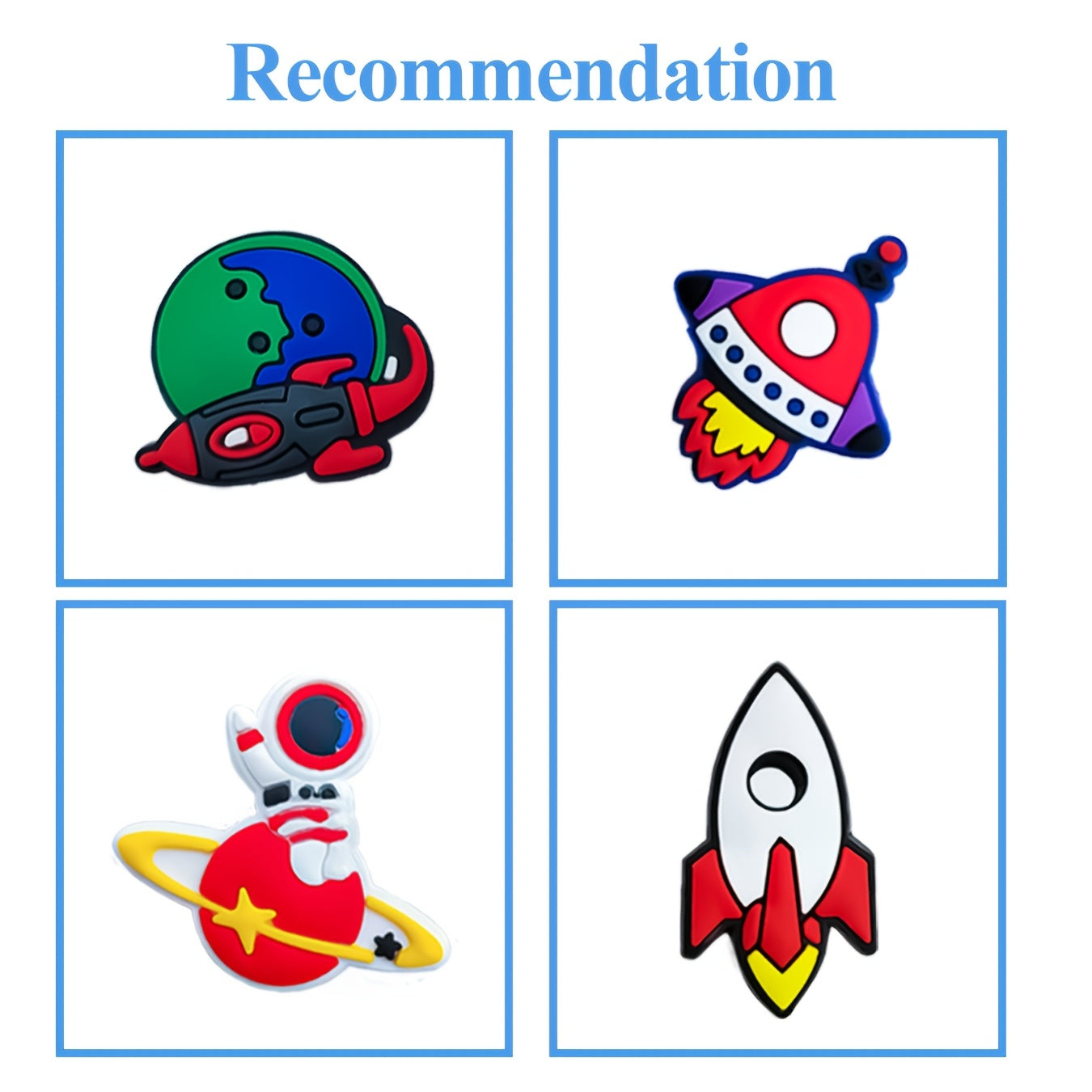 25Pcs Kids PVC Spacecraft Shoe Charms for DIY Slippers and Gifts