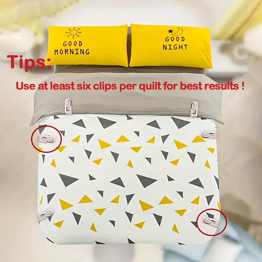 Set of 12 Non-Slip Duvet Clips Bed Sheet Fasteners for Securing Blankets and Bedding