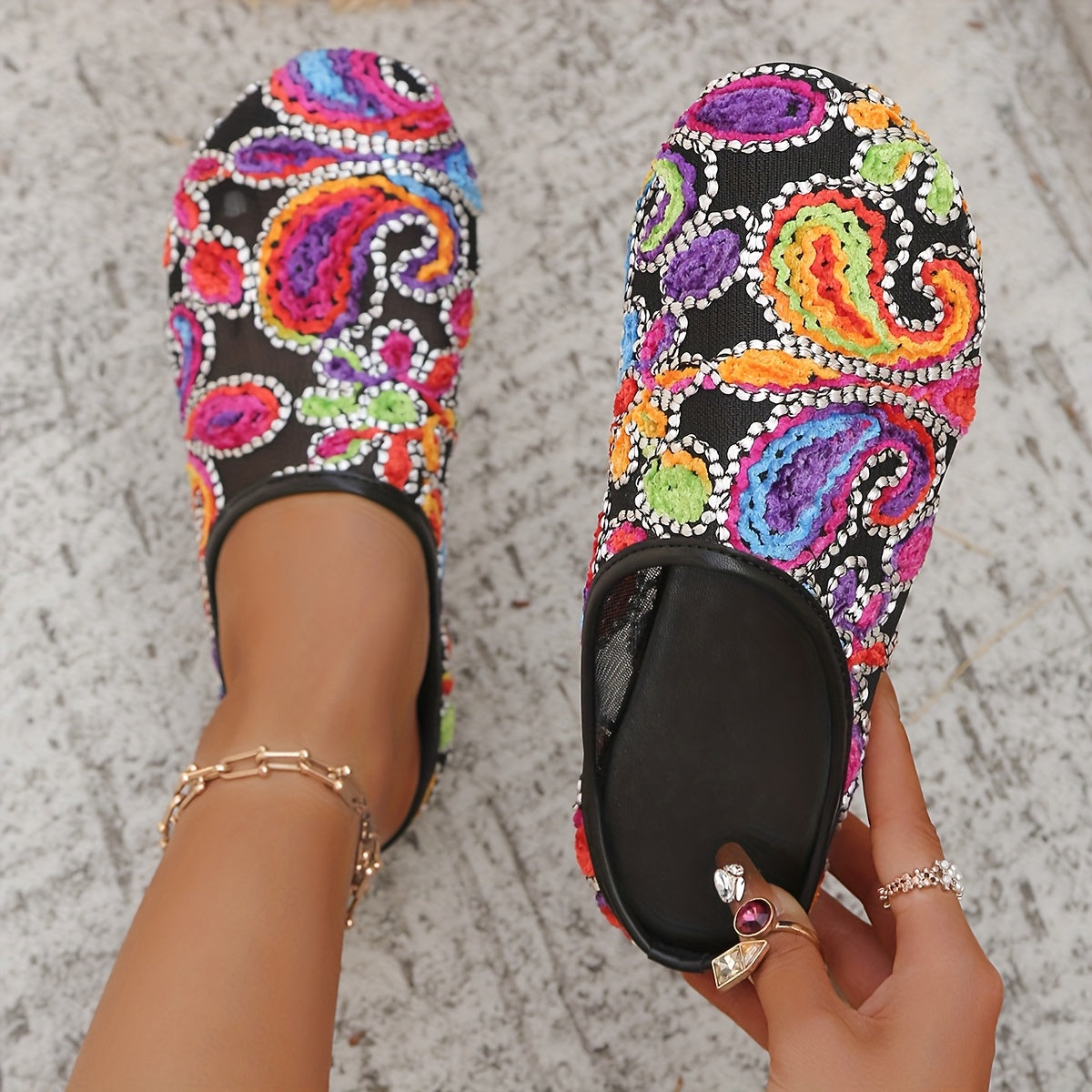 Women's Breathable Lightweight Slip-On Flat Shoes Sock Sneakers All-Season