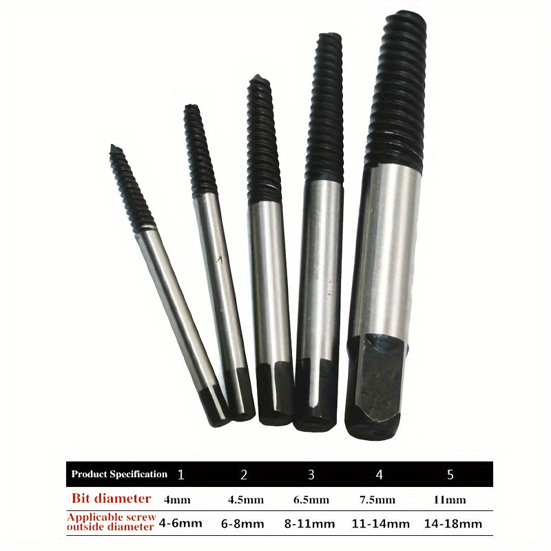 Juego de 5/6 piezas de extractores de tornillos rotos - Removedores de pernos para quitar tornillos