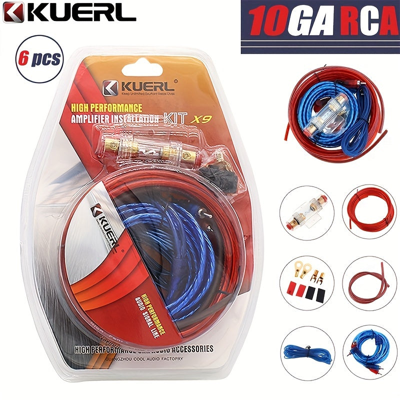 Car Audio RCA Cables Kit 10GA Wiring Installation for Car Stereo