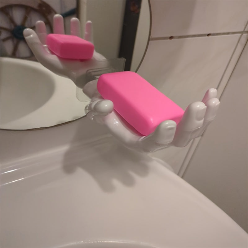 Contemporary Hand-Shaped Wall Hook with Candle Holder Strong Adhesive Holds Up to 1kg for Keys Towels Bathroom Bedroom