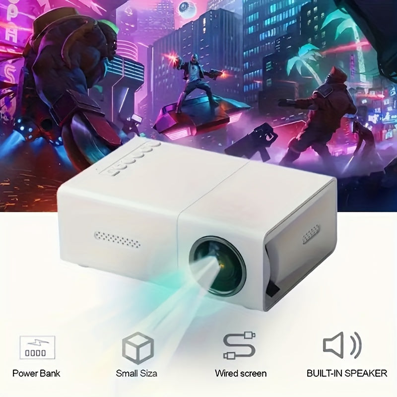 Мини портативный LED-проектор для фильмов и презентаций, регулируемый на 180°, USB