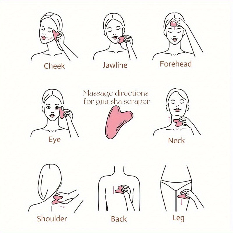 Set of Two Portable Facial Massagers Dual-Head Roller and Scraper for Face and Body Massage