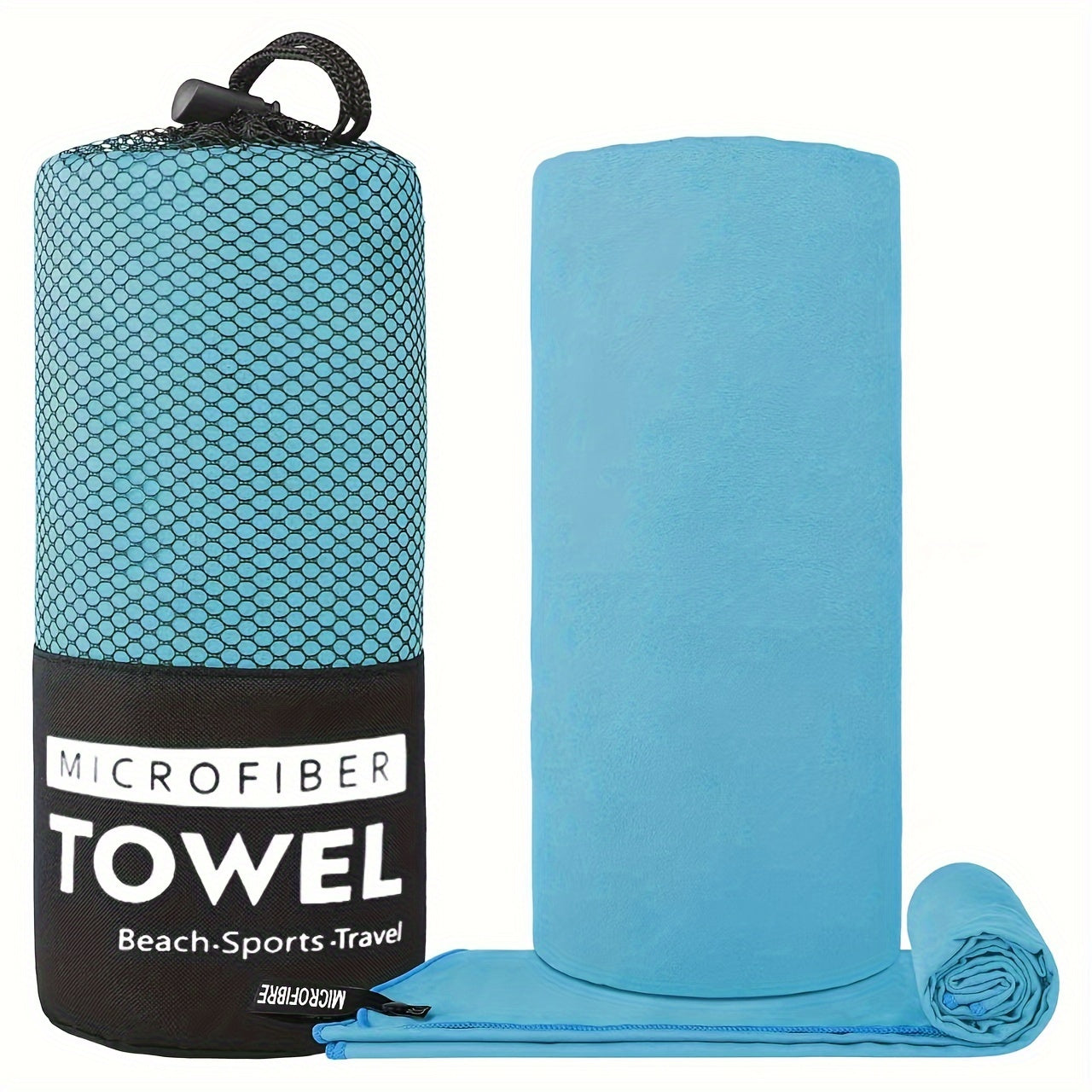 Microfiber Beach Towel with Pocket for Swimming Gym Yoga Outdoor Activities