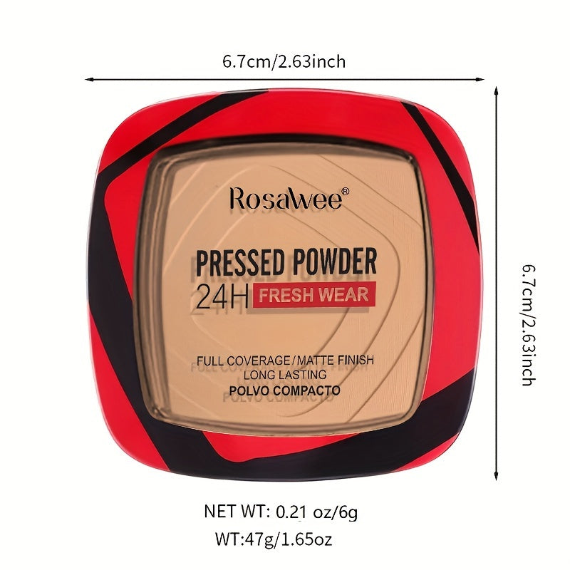 Women Matte Full Coverage Pressed Powder Foundation with Puff Oil Control