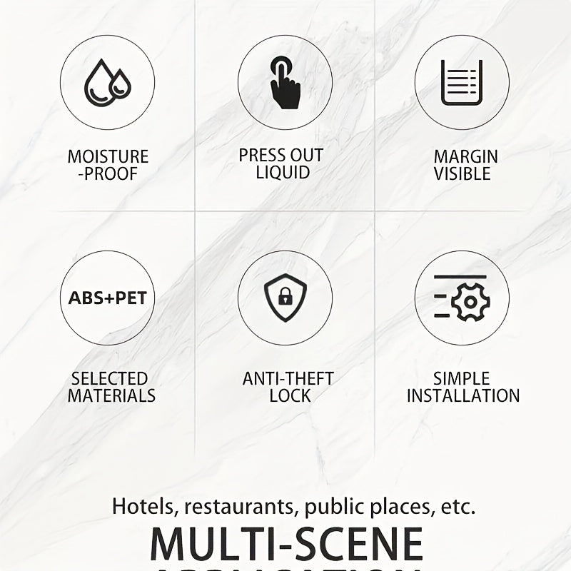 Wall-Mounted Plastic Soap Dispenser for Hotel Bathrooms and Shower Storage