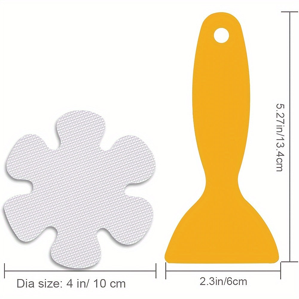 Non-Slip Transparent Flower Bathtub Stickers Sets of 3 12 24 for Shower Floors