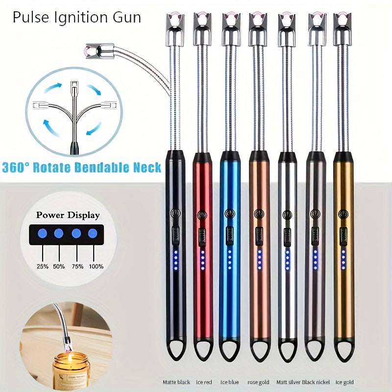 Universal metall USB qayta to'ldiriladigan shamollarga qarshi arc yong'og'i, shamlar va BBQ uchun