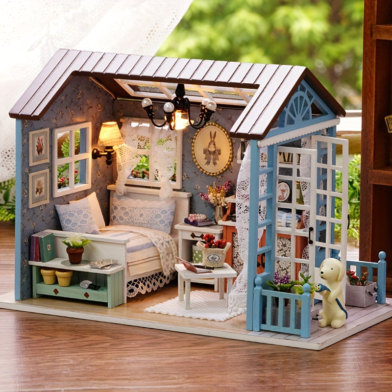 Wooden DIY Miniature House Model for Bedroom and Study Decoration Gift for Valentine's Day and Birthdays