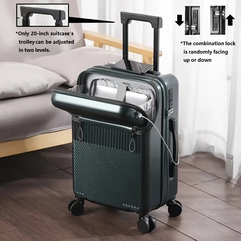 20-Inch Hard Shell Travel Luggage with Spinner Wheels and Combination Lock