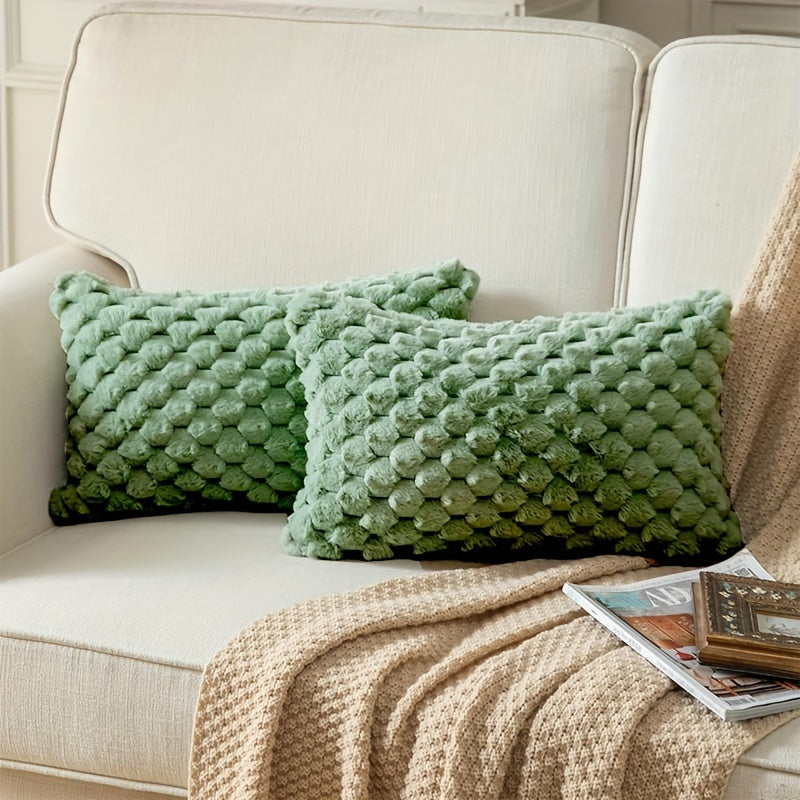 2-набор мягких подушек из искусственного меха с застежкой-молнией, машинная стирка и универсальные для домашнего декора или подарков на Рождество.