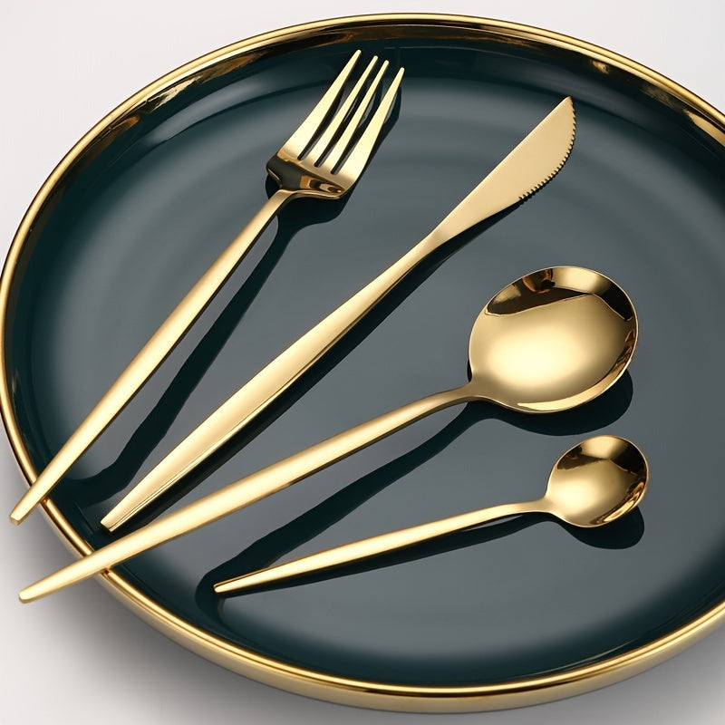 30-Piece Stainless Steel Tableware Set for Hotel Restaurant Kitchen Use