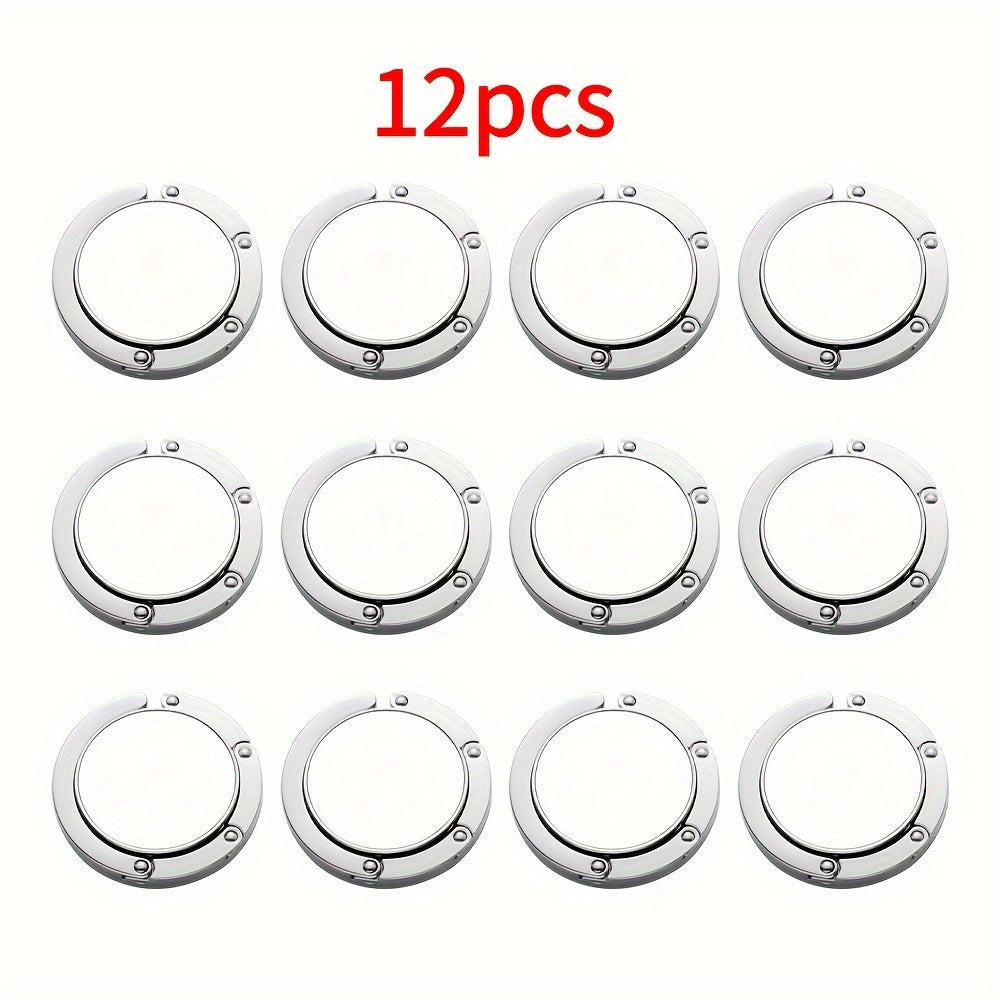 Set of 12 Zinc Alloy Handbag Hooks for Tables, Stylish Purse Hangers