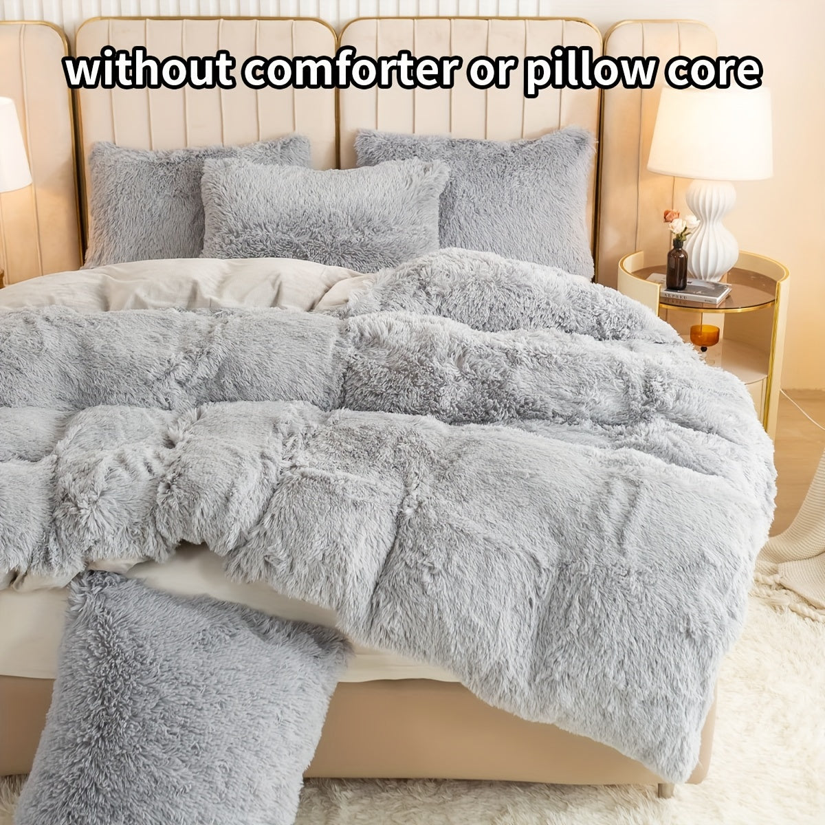 Set of 3 Pink Polyester Bedding Pieces for All Seasons Bedroom Decor