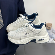 Zapatillas de malla a rayas para mujer con plataforma gruesa y suela de PVC