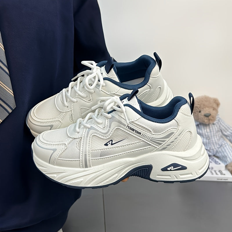 Zapatillas de malla a rayas para mujer con plataforma gruesa y suela de PVC