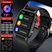 Men's Smartwatch 1.85-Inch Display Wireless Sports Tracker with Voice Calls and LED Flashlight