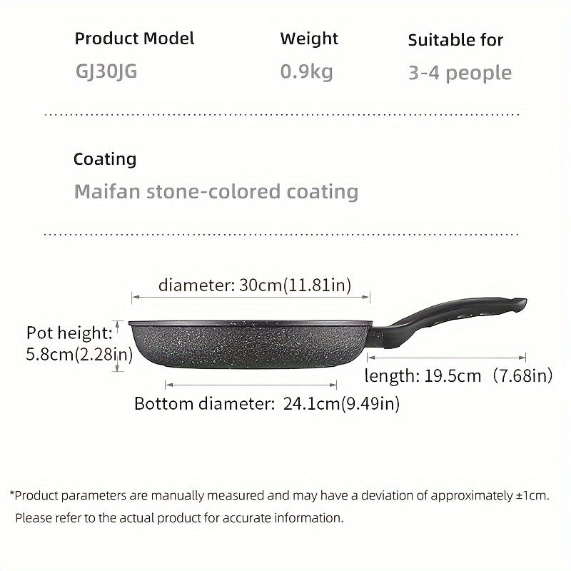 Nonstick Frying Pan 24cm 25cm 28cm 30cm Heat-Resistant Handle PFOA-Free Induction Compatible