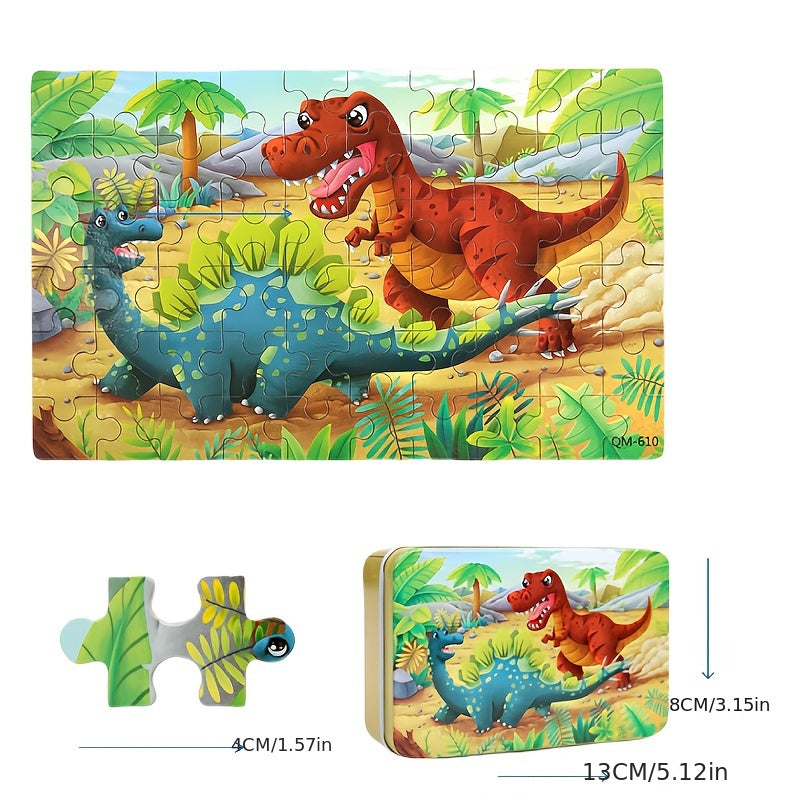 Wooden Jigsaw Puzzles Set for Preschool 60 Pieces Educational Toys in Assorted Colors