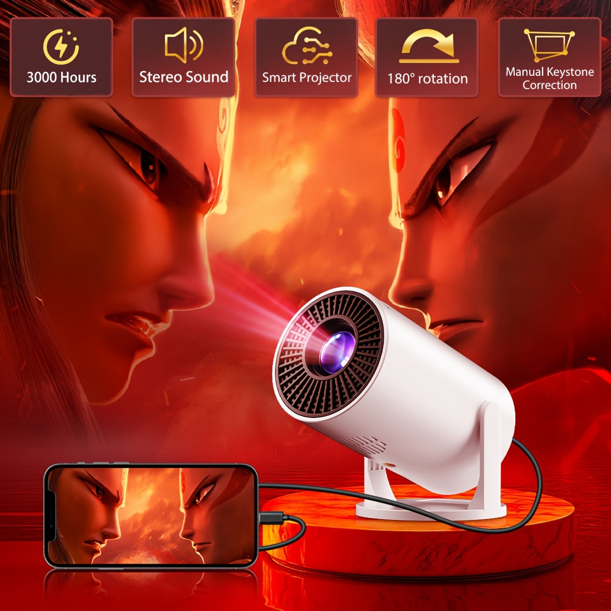 Mini Home Theater Projector LCD 3D Ready 16:9 USB Smartphone Notebook