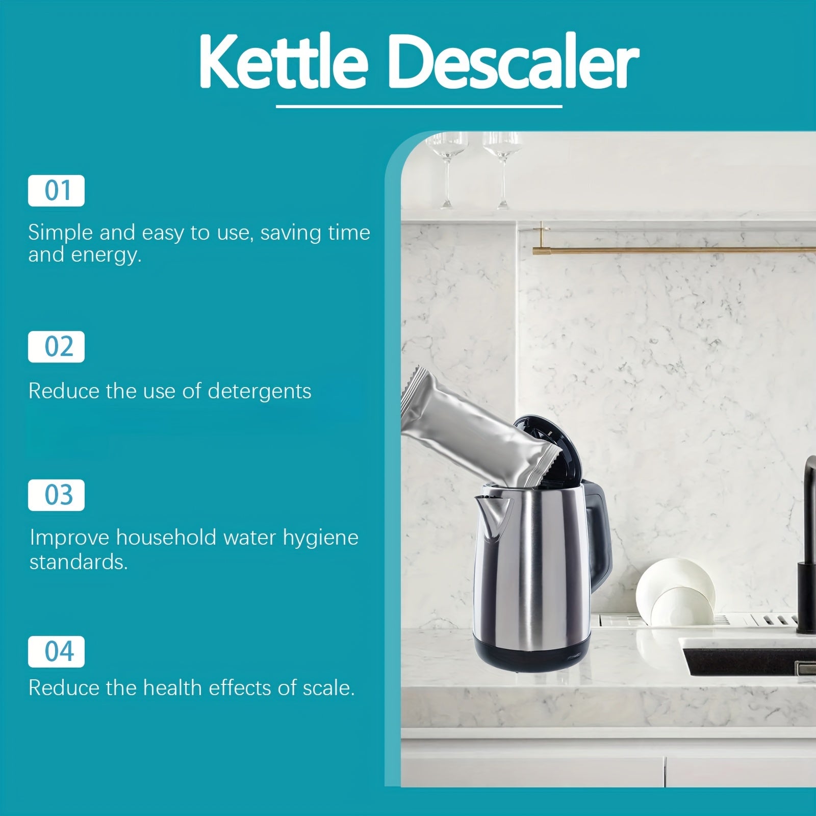 Descaling Powder for Kettles, Lime Scale Remover, Electric Kettle Cleaner